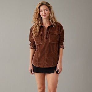 NWT AE Oversized Corduroy Shirt